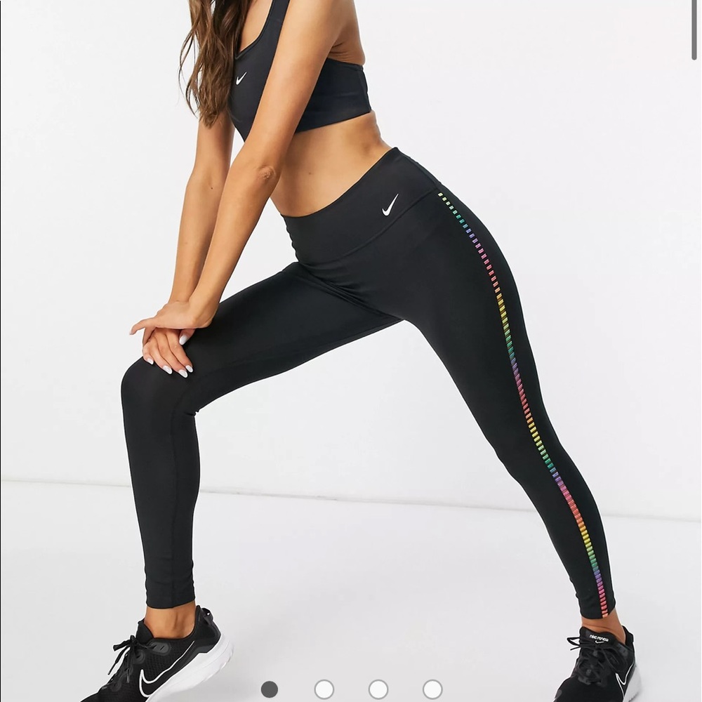 Nike Training One rainbow ladder 7/8 leggings in black